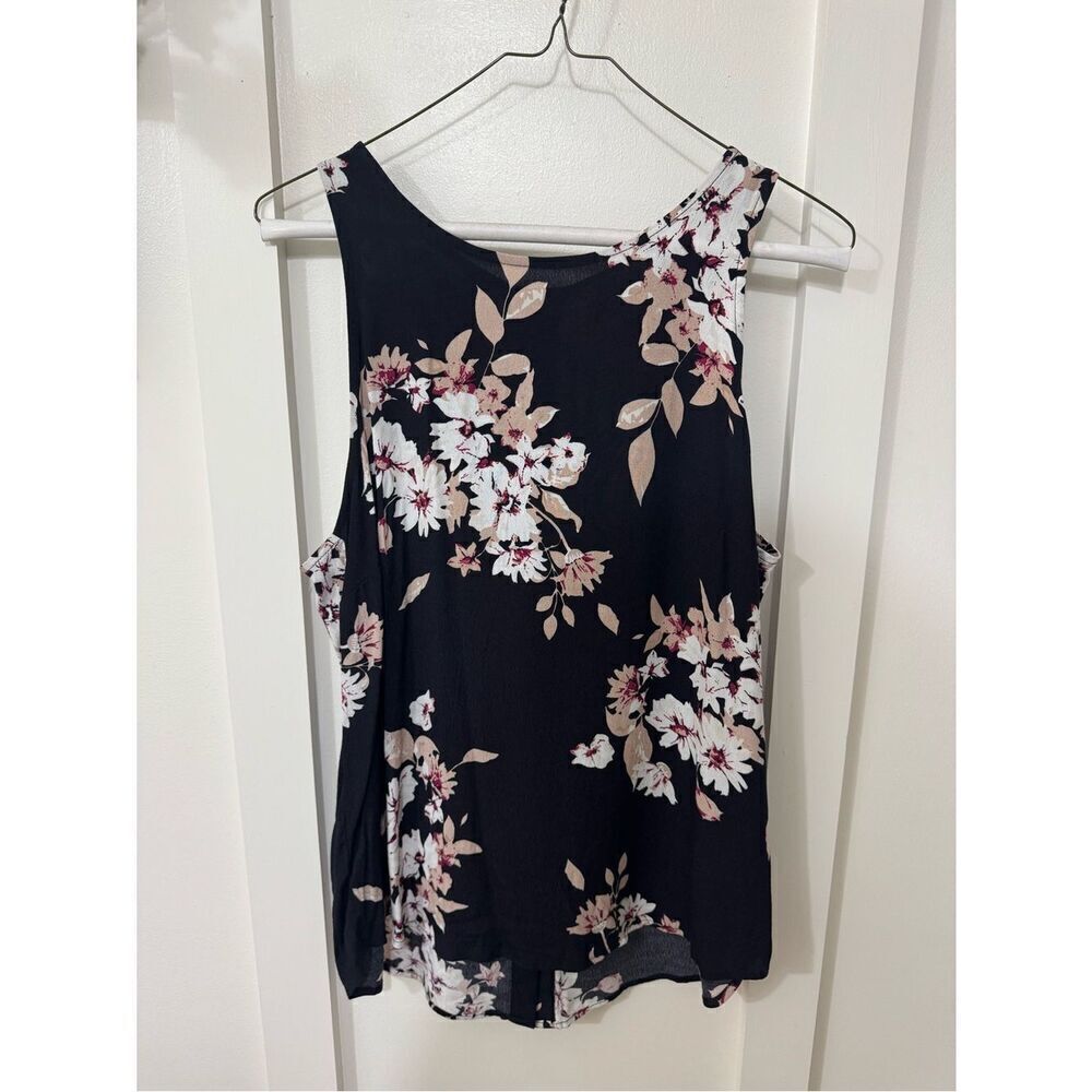 Lila Rose Black Floral Sleeveless Blouse